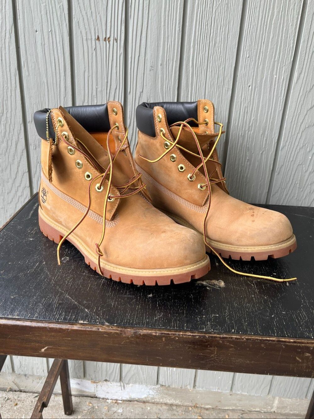 Timberland 6" Premium Waterproof Boots Wheat Nubuck 10061 Mens 11.5 Workwear